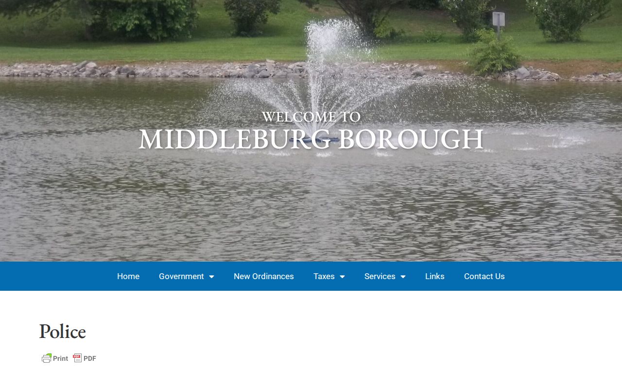 Middleburg police page for arrest and court record guidance
