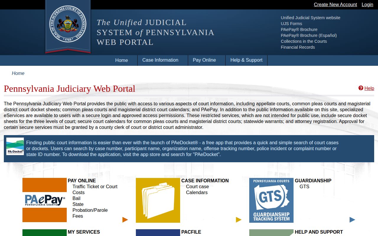 Pennsylvania UJS Snyder County arrest disposition record search